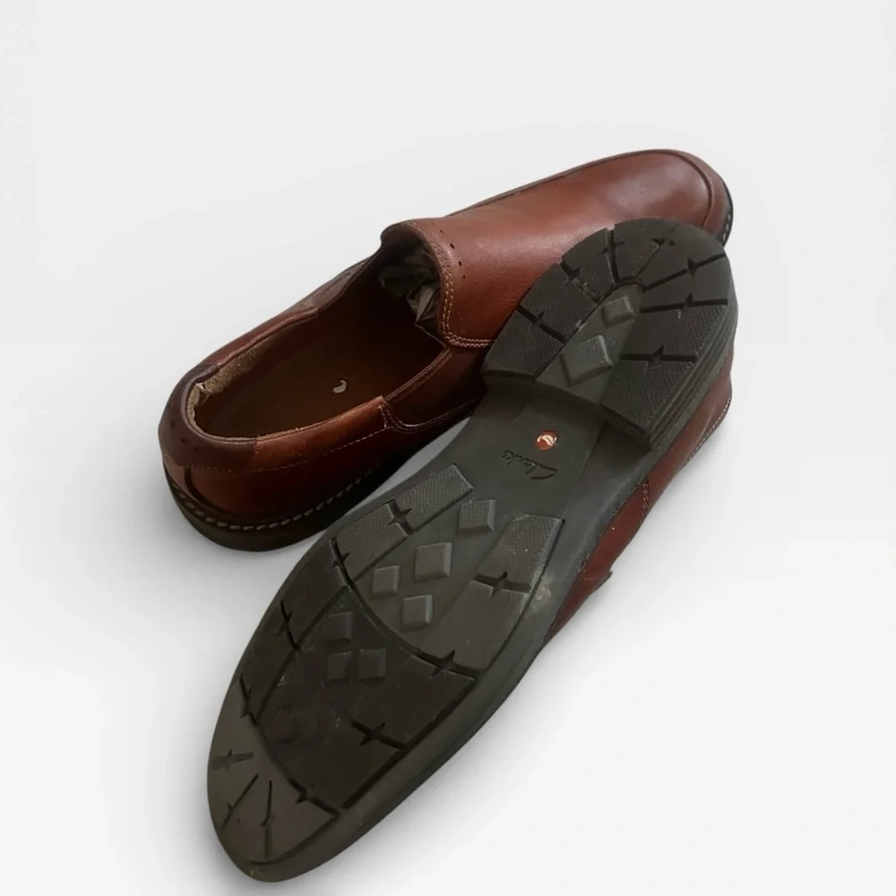 Clarks Unelott Step‎ Leather Slip on Shoes Loafers Mens 10.5